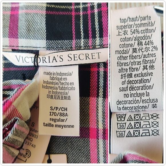Victoria's Secret plaid long sleeve pajama top sz S - Picture 11 of 11